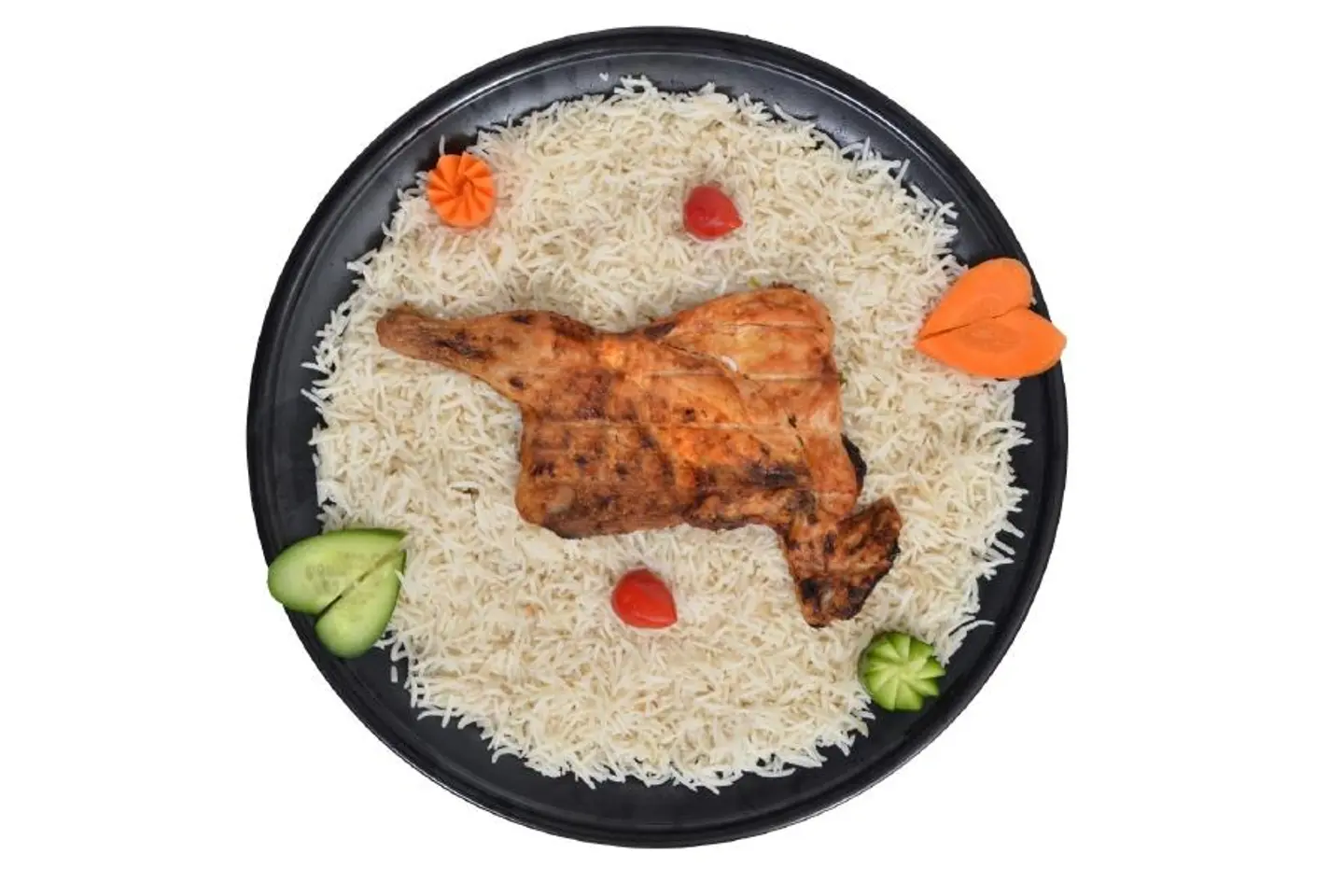 Half Charcoal Chicken With Basmati Rice