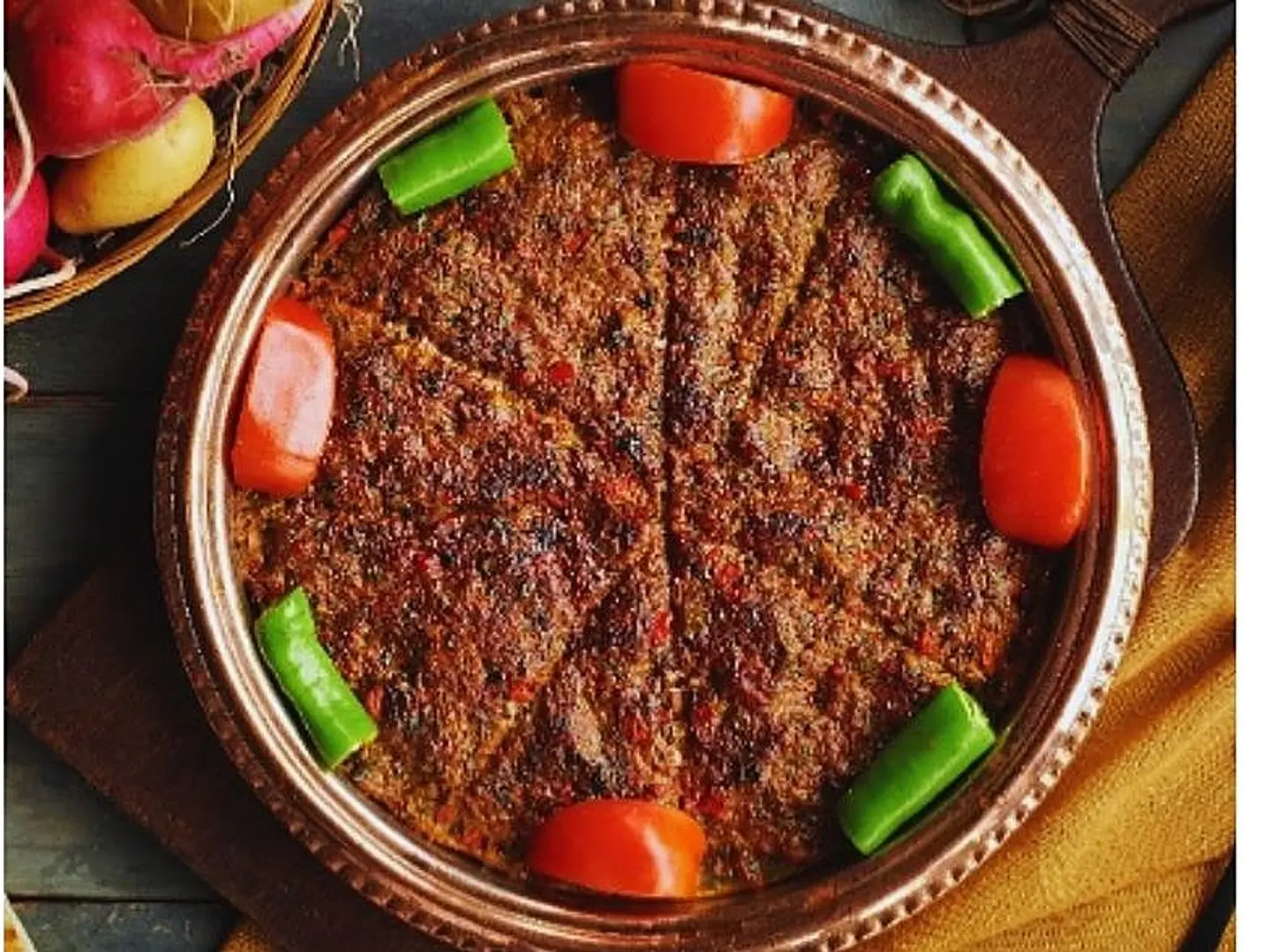 Meat Stew On A Skewer In The Oven