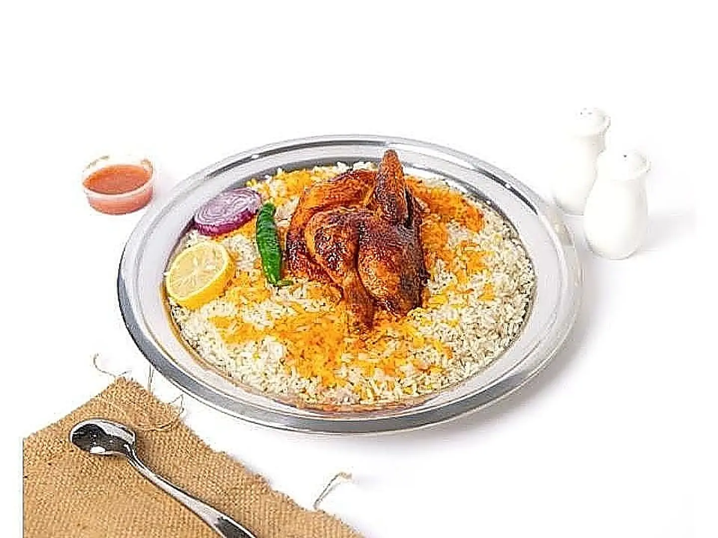 نص دجاج شوايه مع رز العاصمه