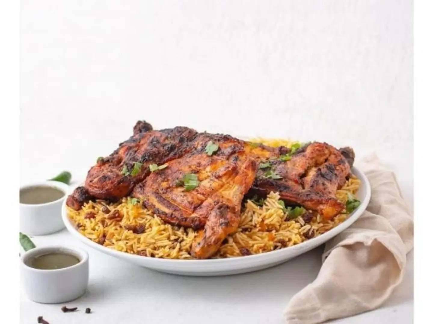 Half Charcoal Chicken With Rice