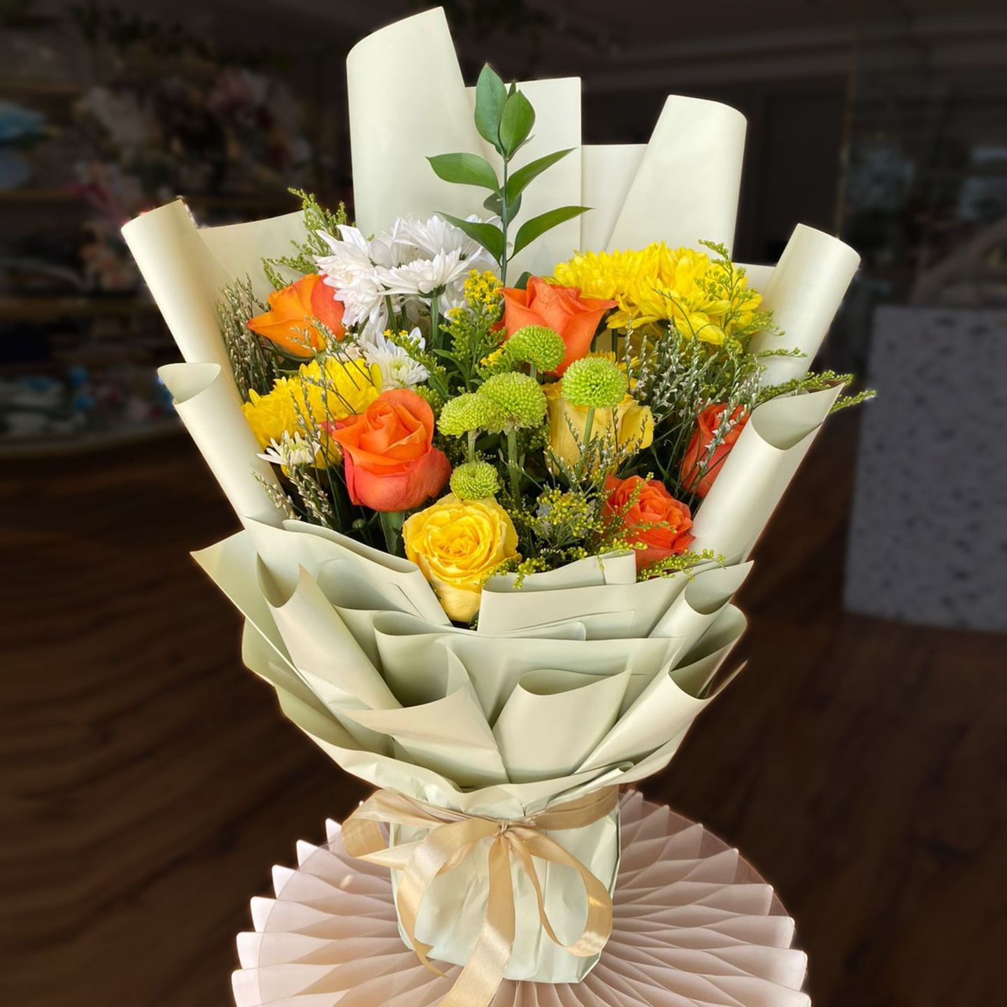 B15   Orange And Yellow Rose