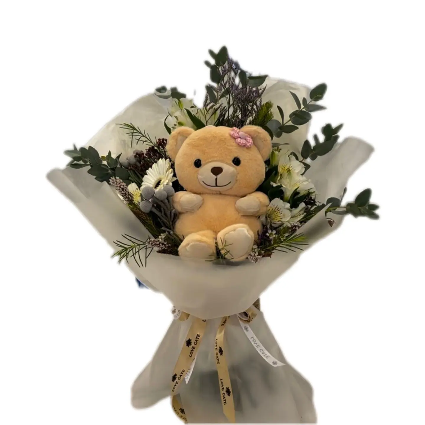 Dutch Roses Bouquet With Teddy Bear 33