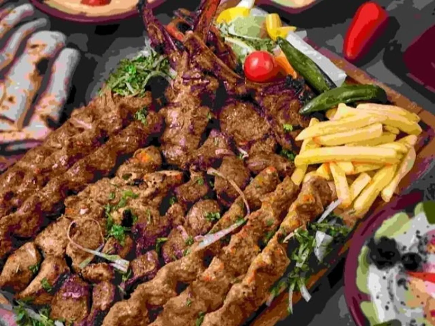 طبق مشويات عائلة وسط