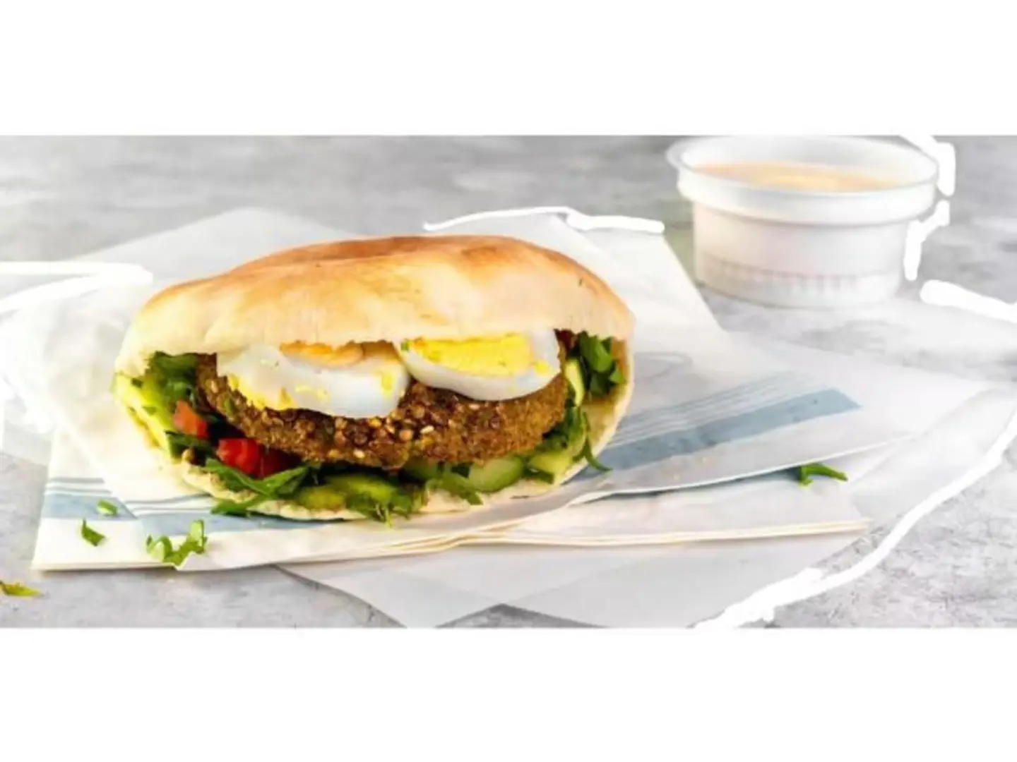 Falafel Sandwich With Eggs