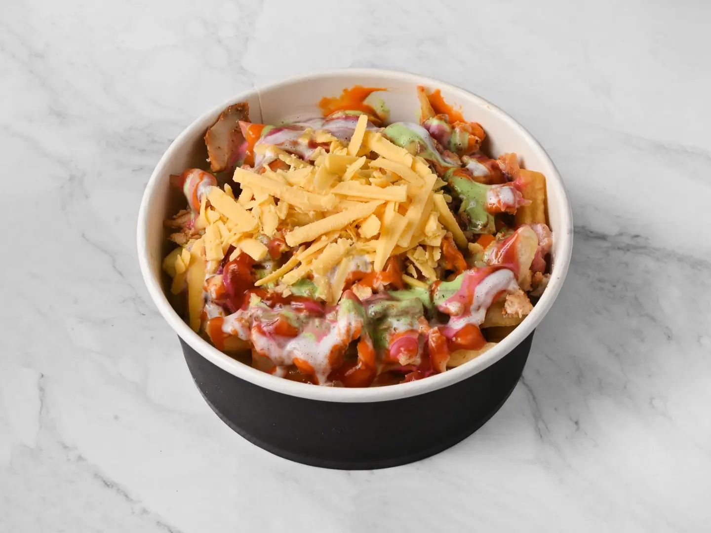 Shawarma Fries Plate With Cheddar Cheese