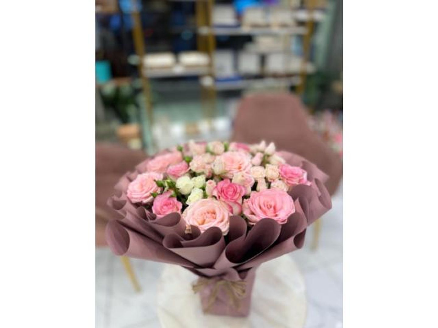 Bouquet Of Roses And Baby Roses