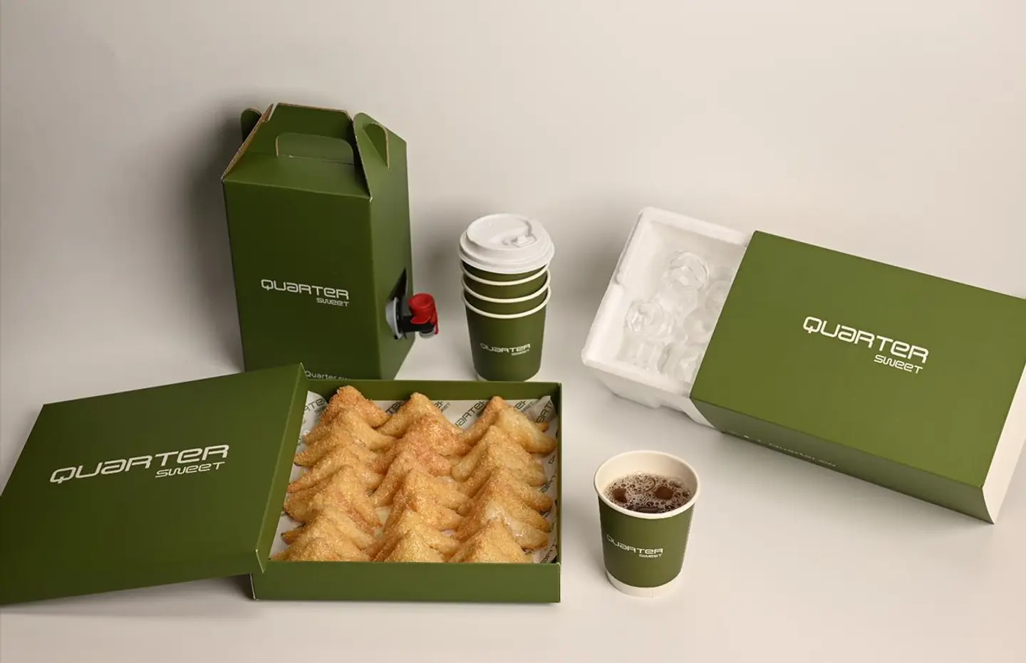 Semolina Triangles Box With Cold Coffee