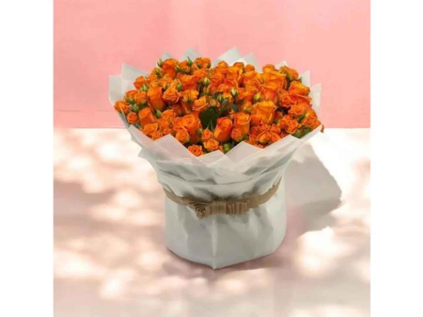 باقة روز مع بيبي روز أورنج