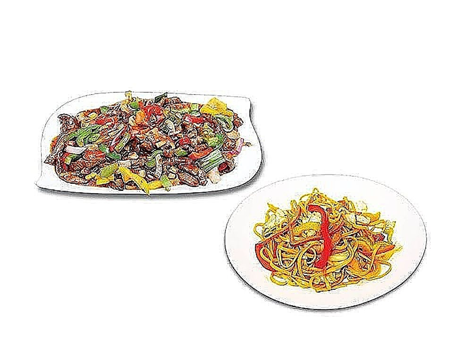 Chinese Noodles & Beef In Garlic ( Meal No.8)