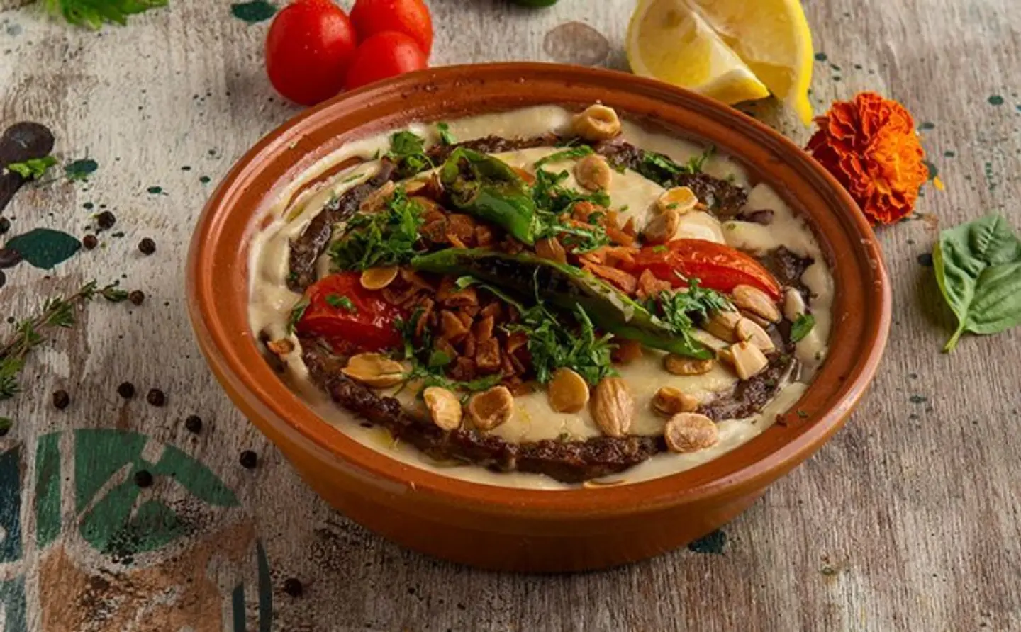 كفتة باذنجان بالطحينية