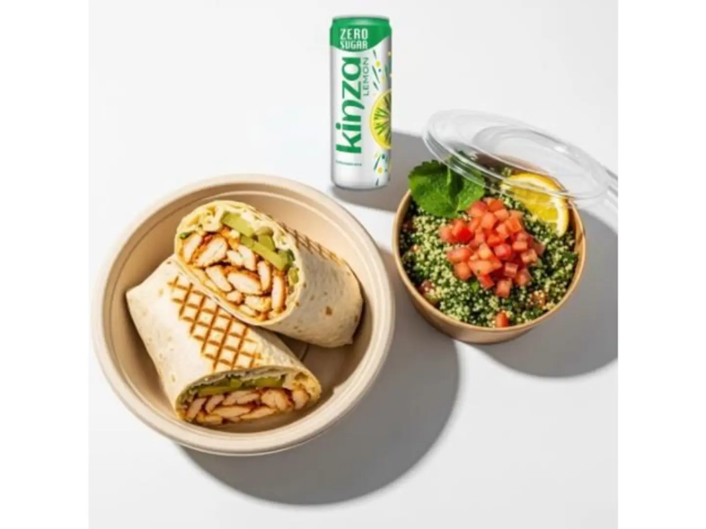 Chicken Shawarma Sandwich Combo With Tabbouleh & Kinza