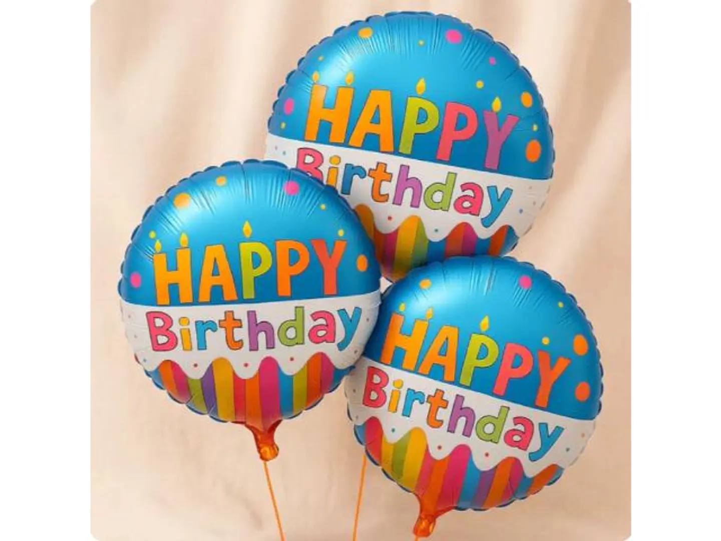 3 بالونات عيد ميلاد مستديرة 18 بوصة