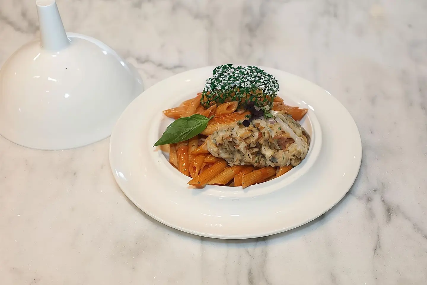 باستا الدجاج الوردي