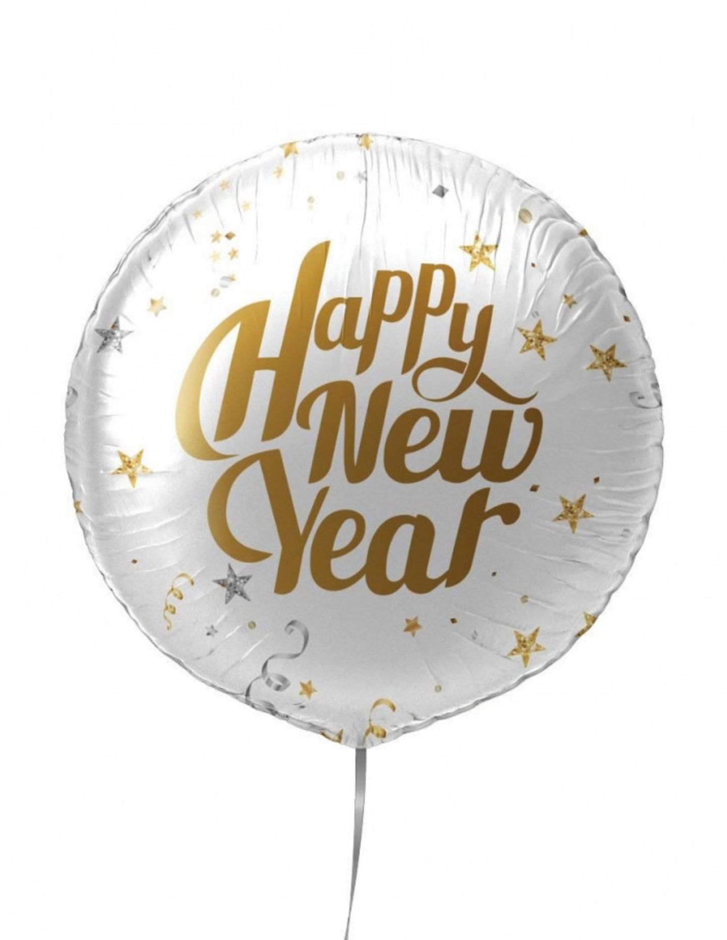 Happy New Year White Balloon