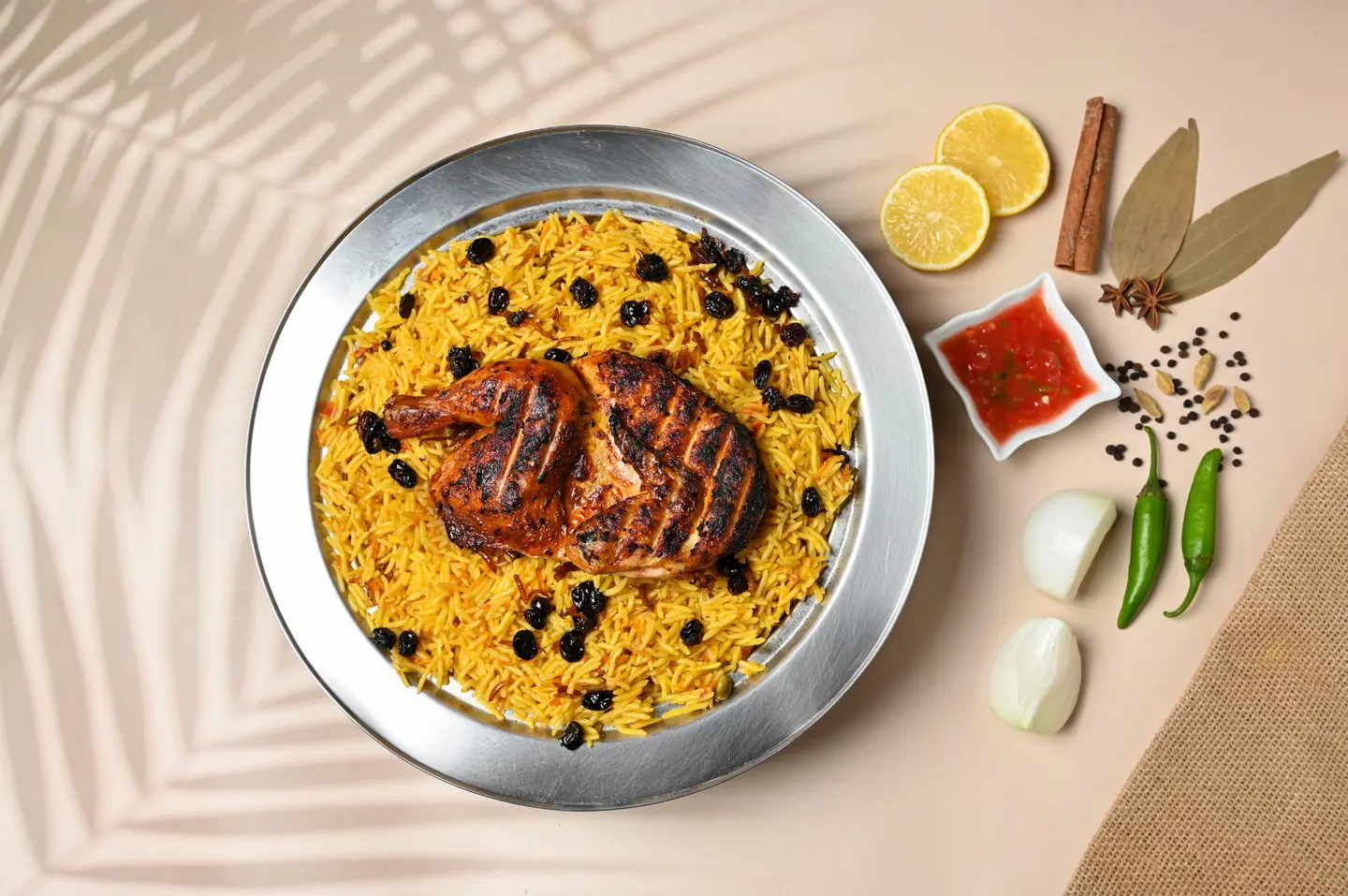 Half Charcoal On Chicken With Rice