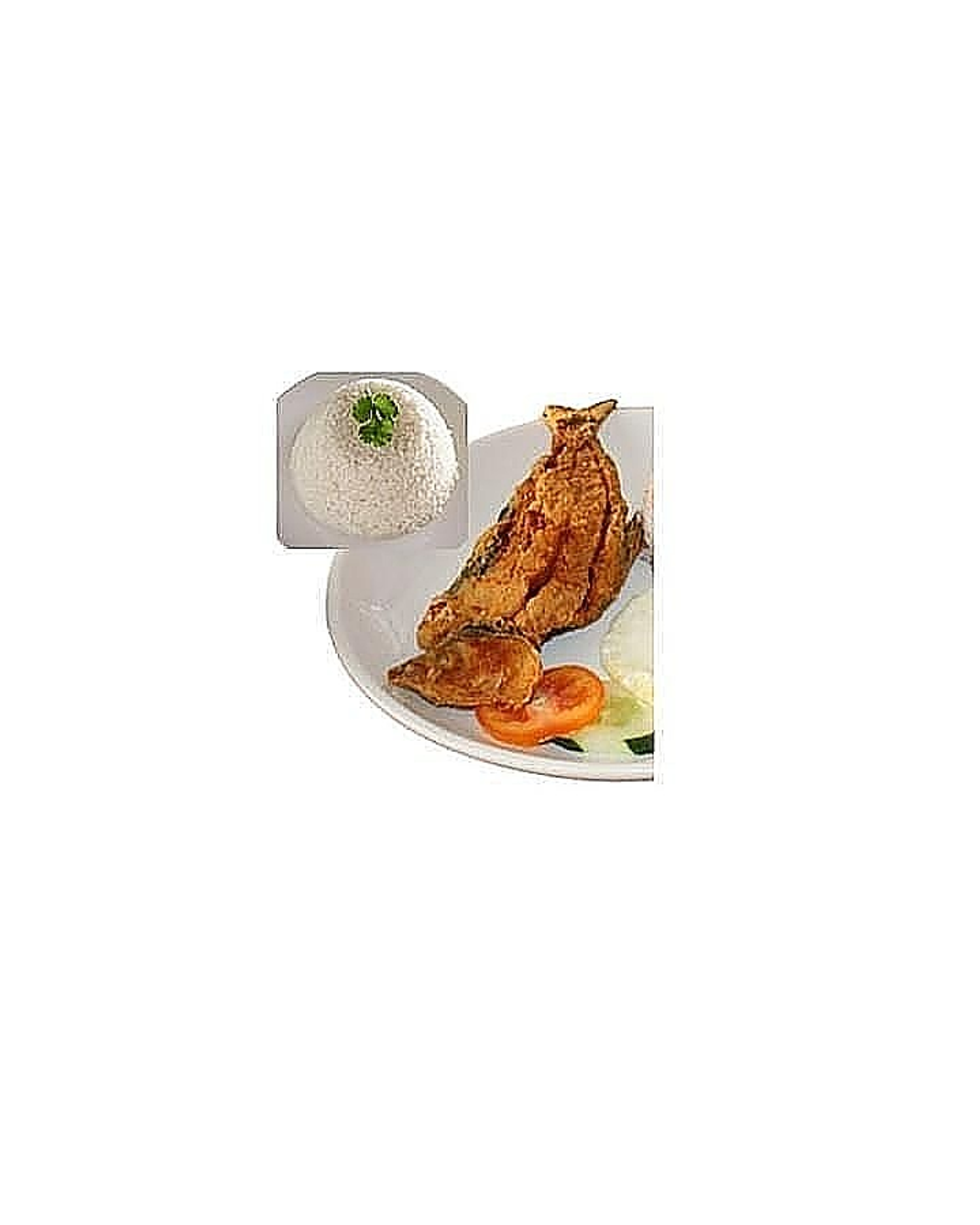 Fried Bangus With Plain Rice