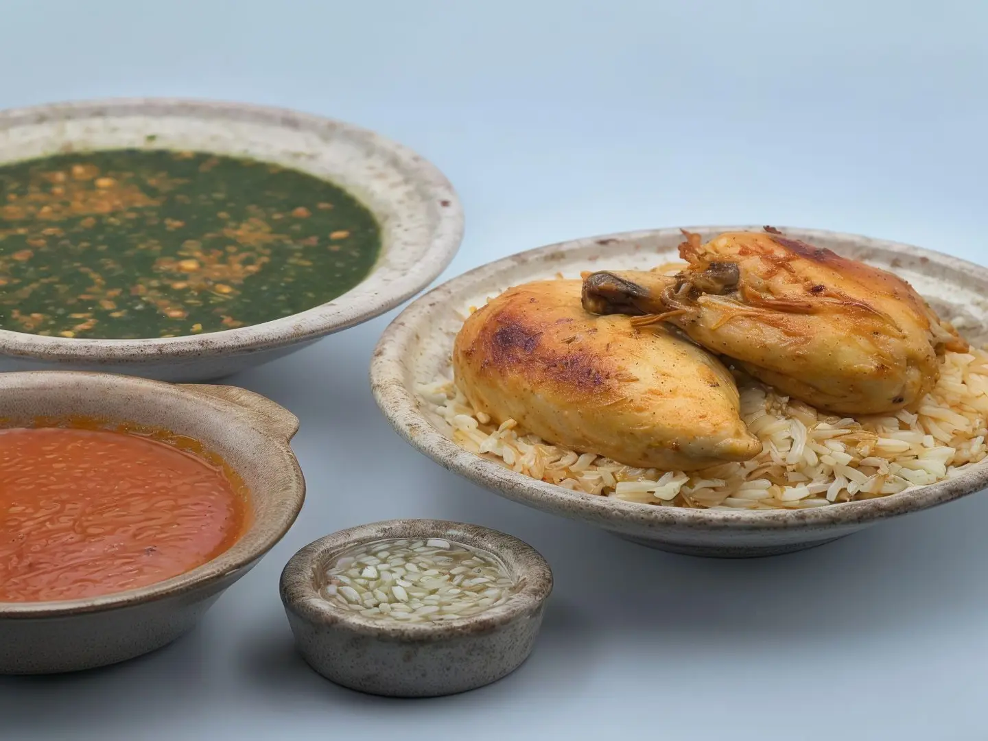 ملوخية تقدم مع الدجاج