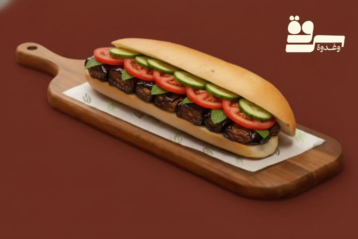 Makdous With Vegetables Sandwich