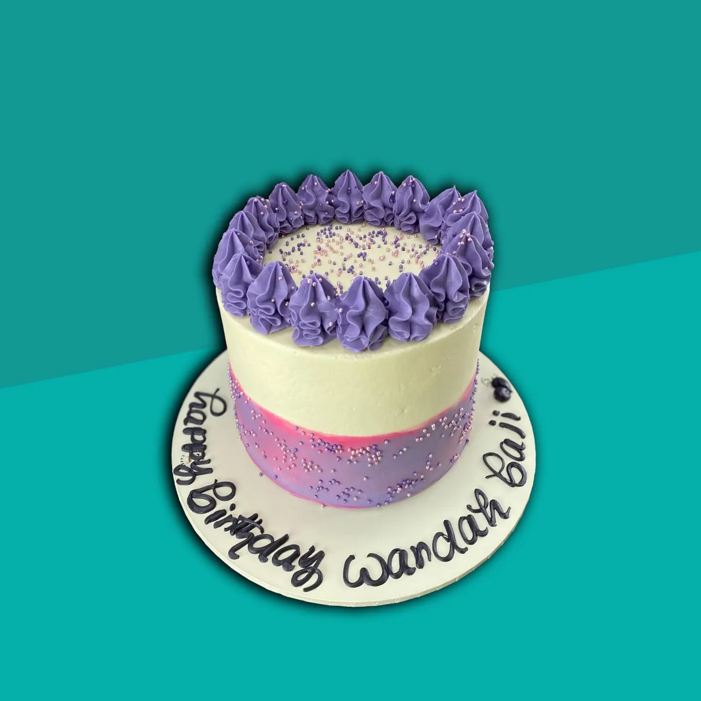 Purple On White Cake