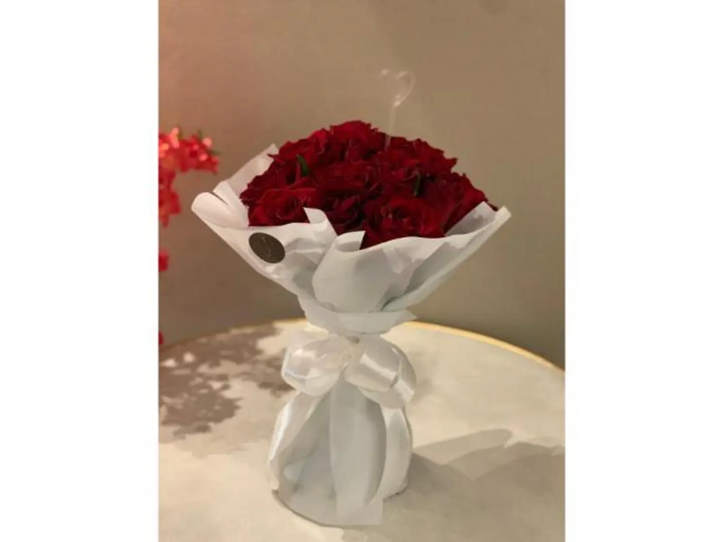 Classic Red Rose White Wrap