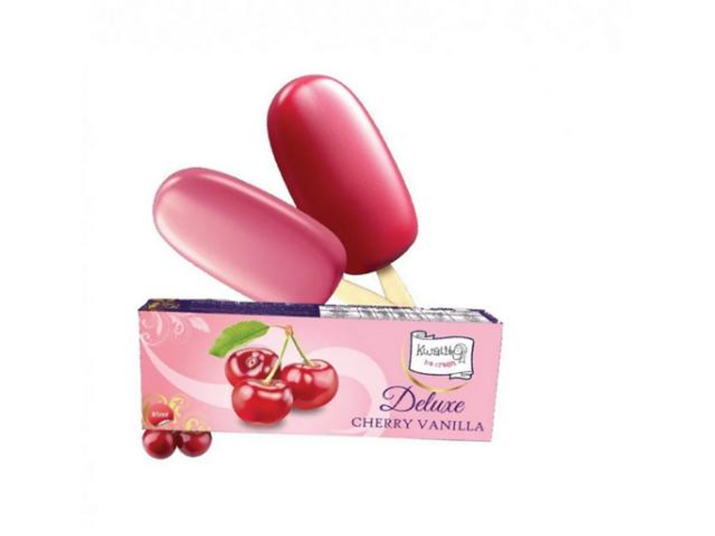 Kwality Deluxe Watery Ice Cream Vanilla Cherry Milk