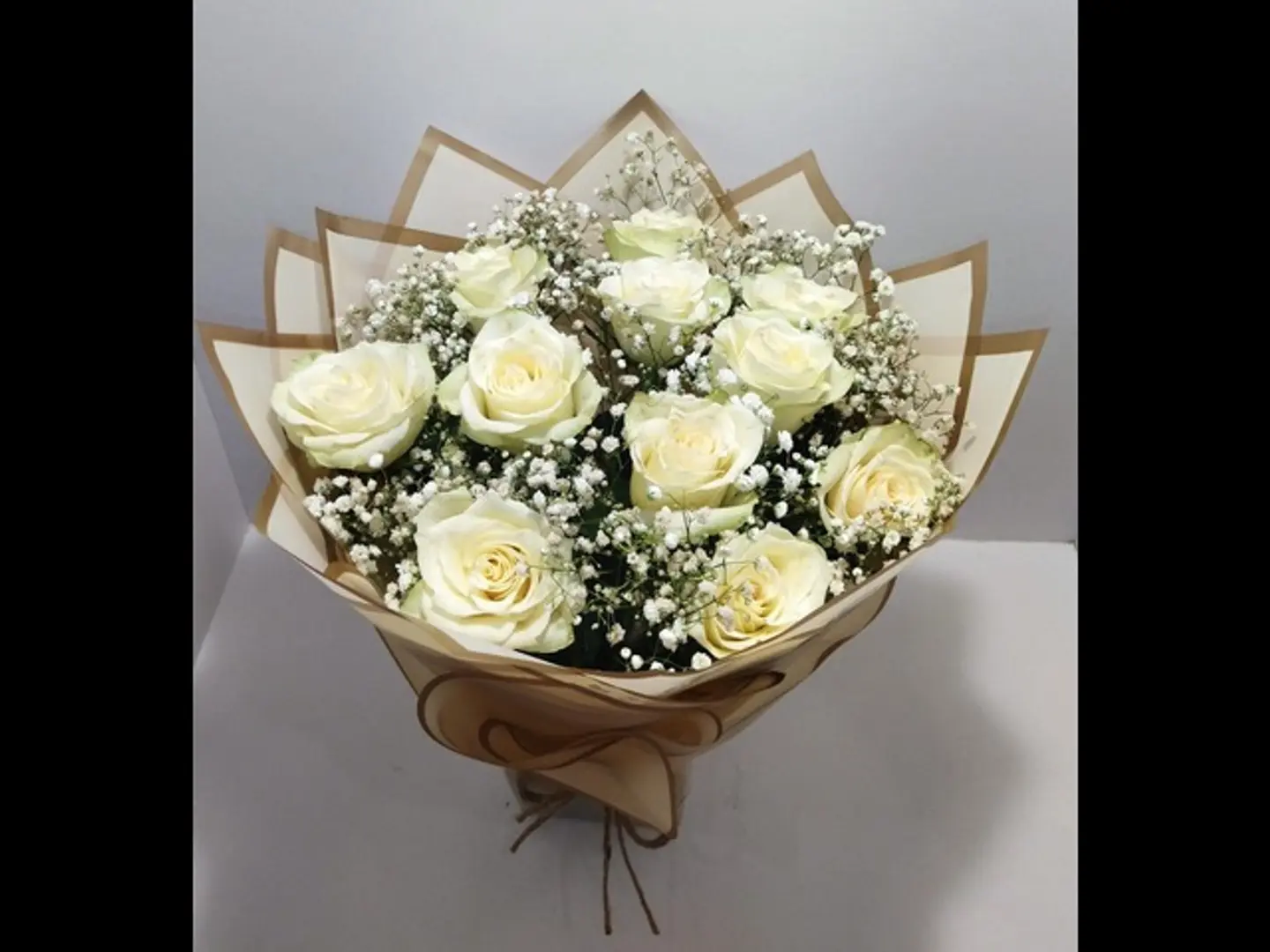White Circular Rose Bouquet