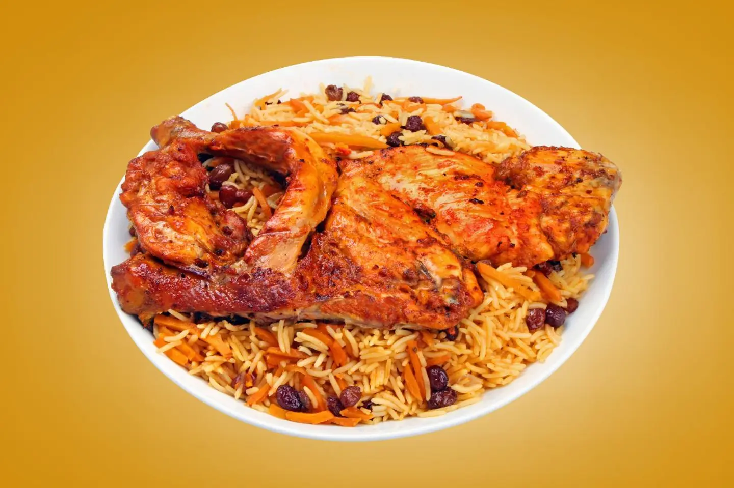 دجاج على الفحم مع الأرز