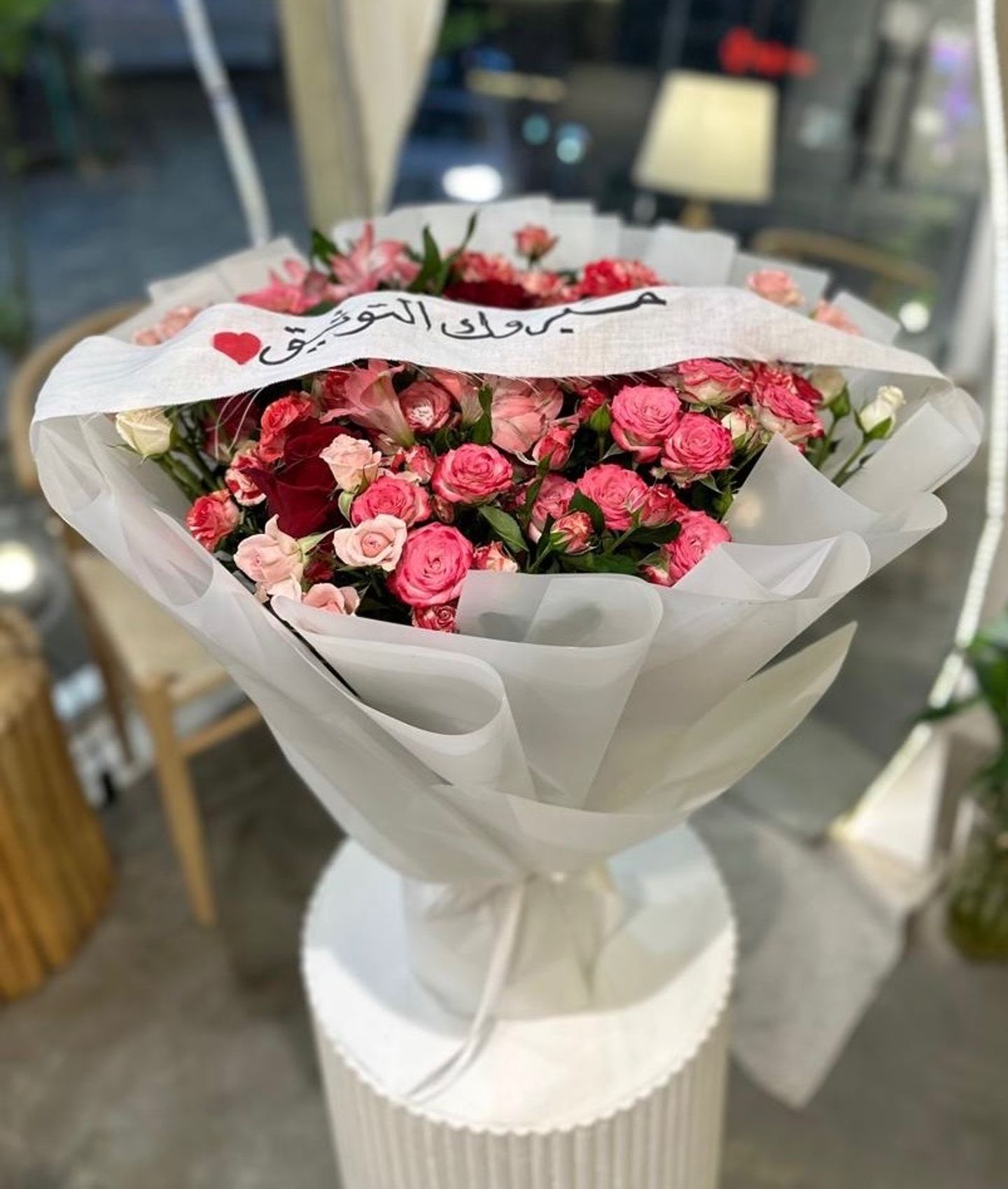 Red Mix Bouquet With Book