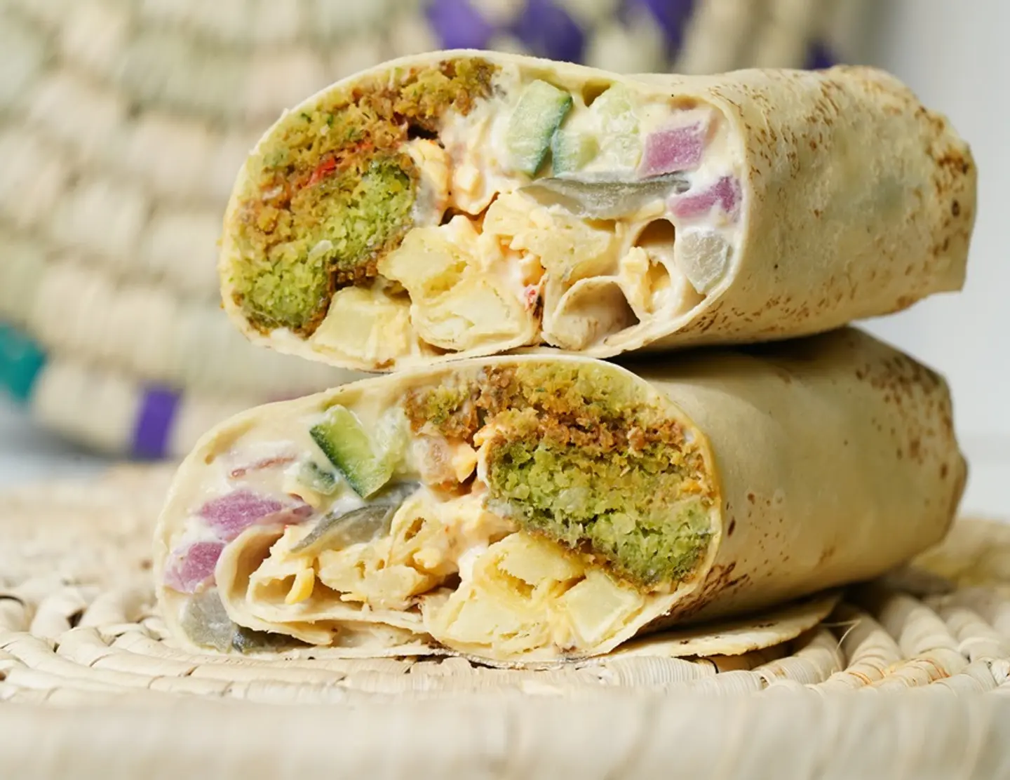 Mixed Falafel And Egg Sandwich