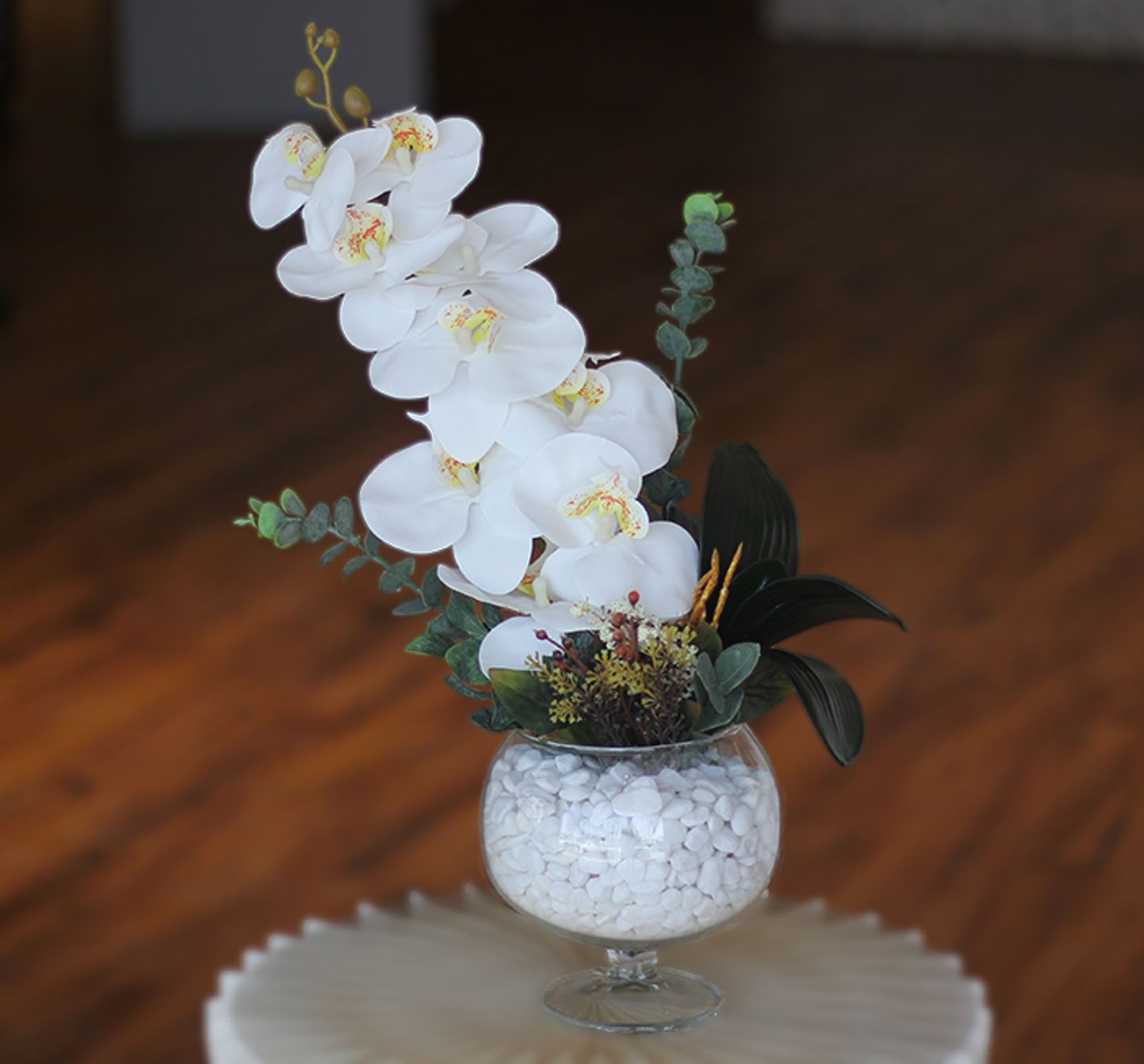 White Orchid Vase (Artificial) 3