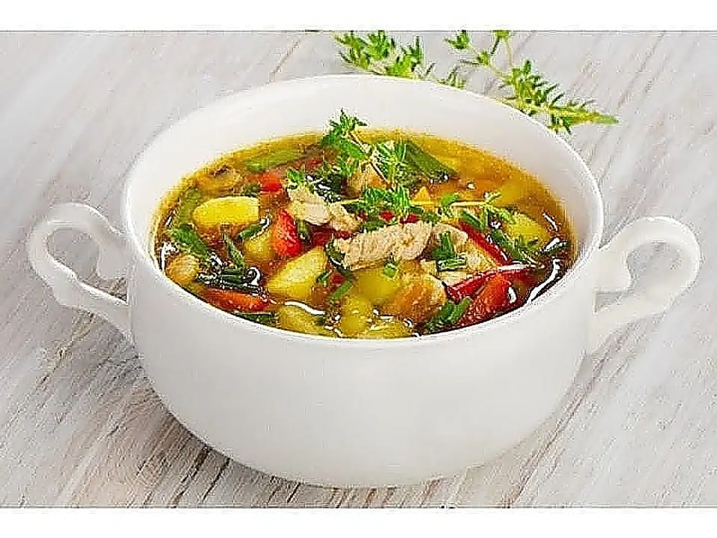 شوربة الدجاج بالخضار