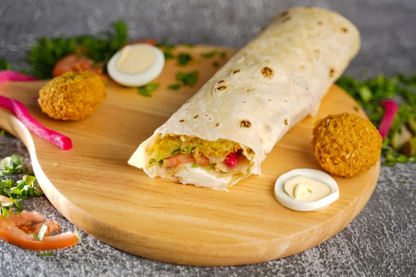 Falafel Sandwich With Egg