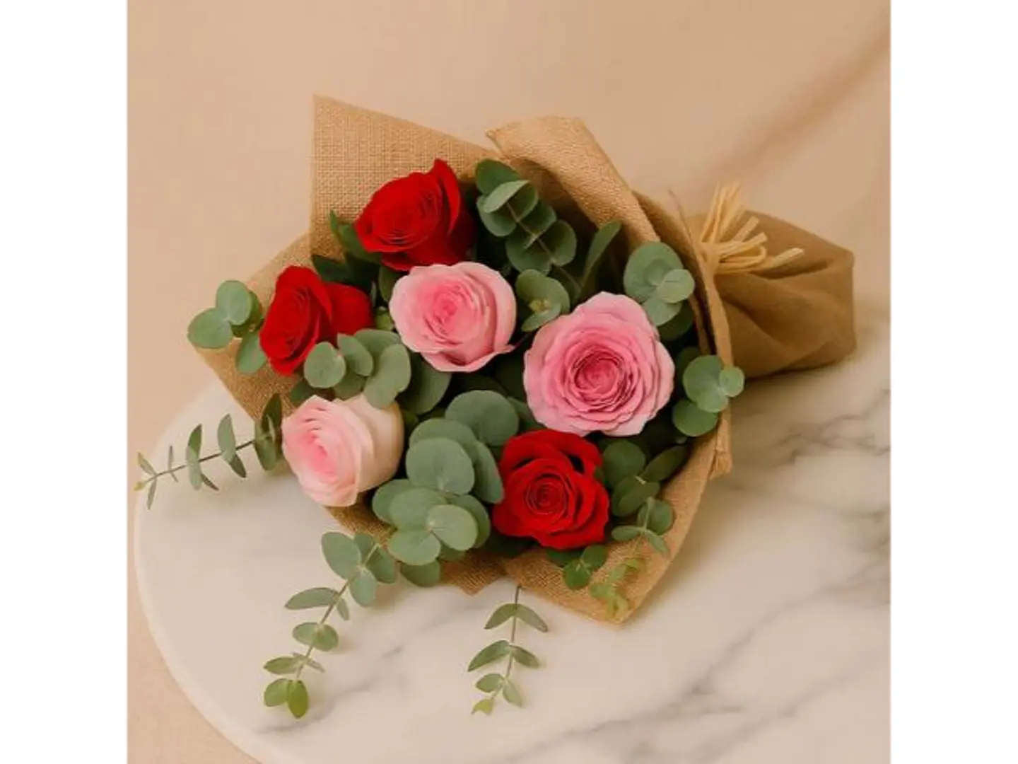 Mixed Bouquet Beige Wrap
