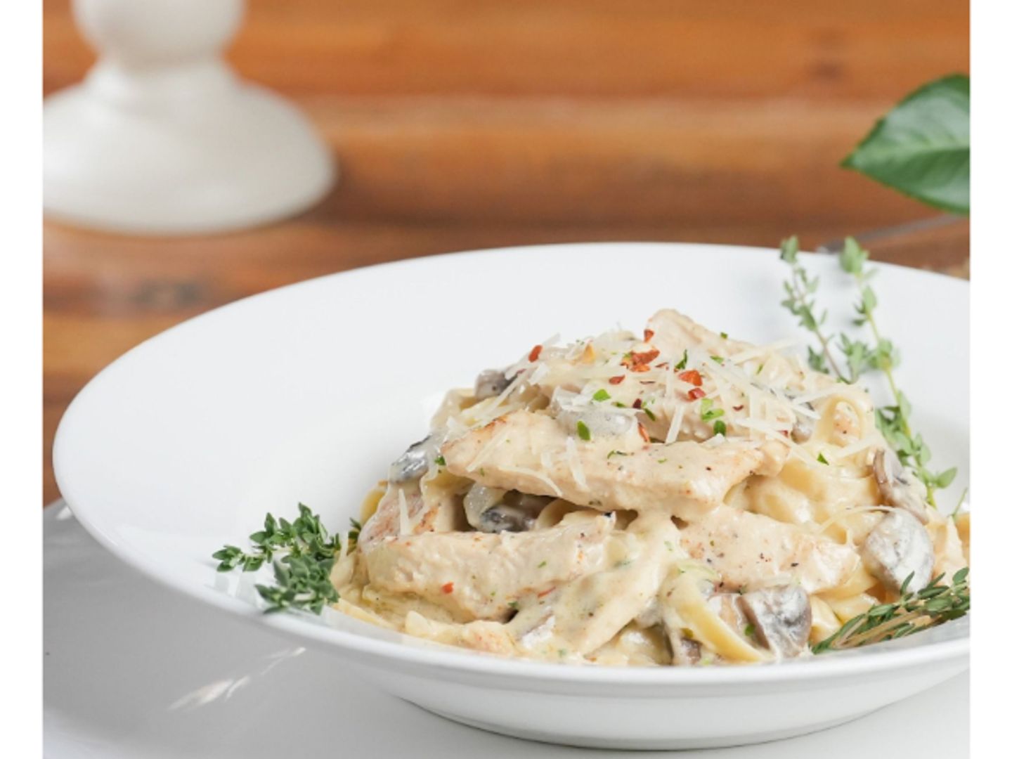 Fettuccine Mushroom Chicken Alfredo Sauce