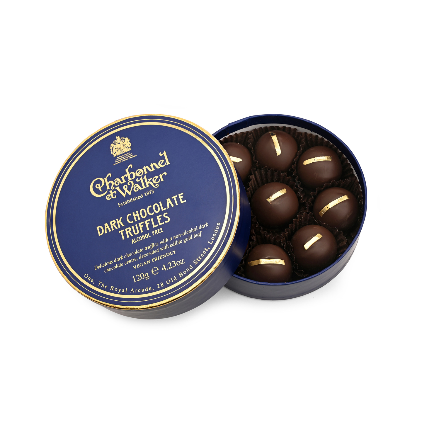 Dark Chocolate Truffles With Edible Gold Leaf