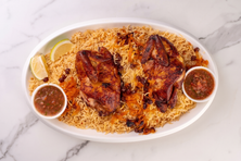 نصف دجاج شواية مع رز