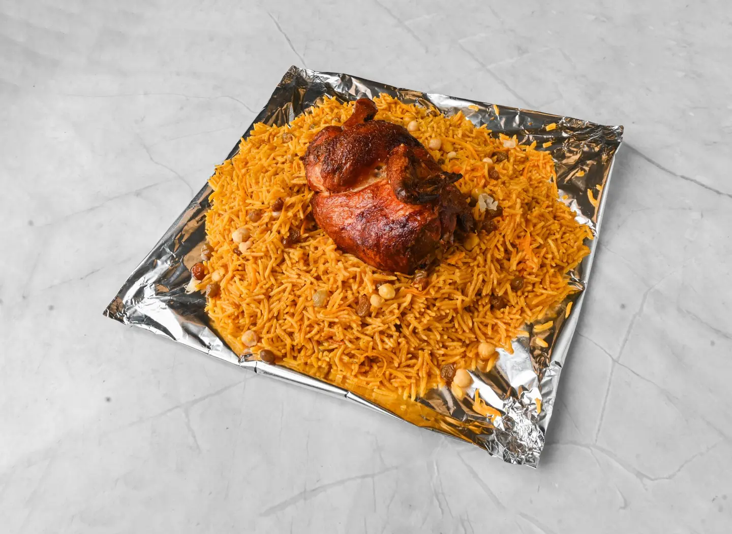 نصف شواية عادي مع ارز بخاري