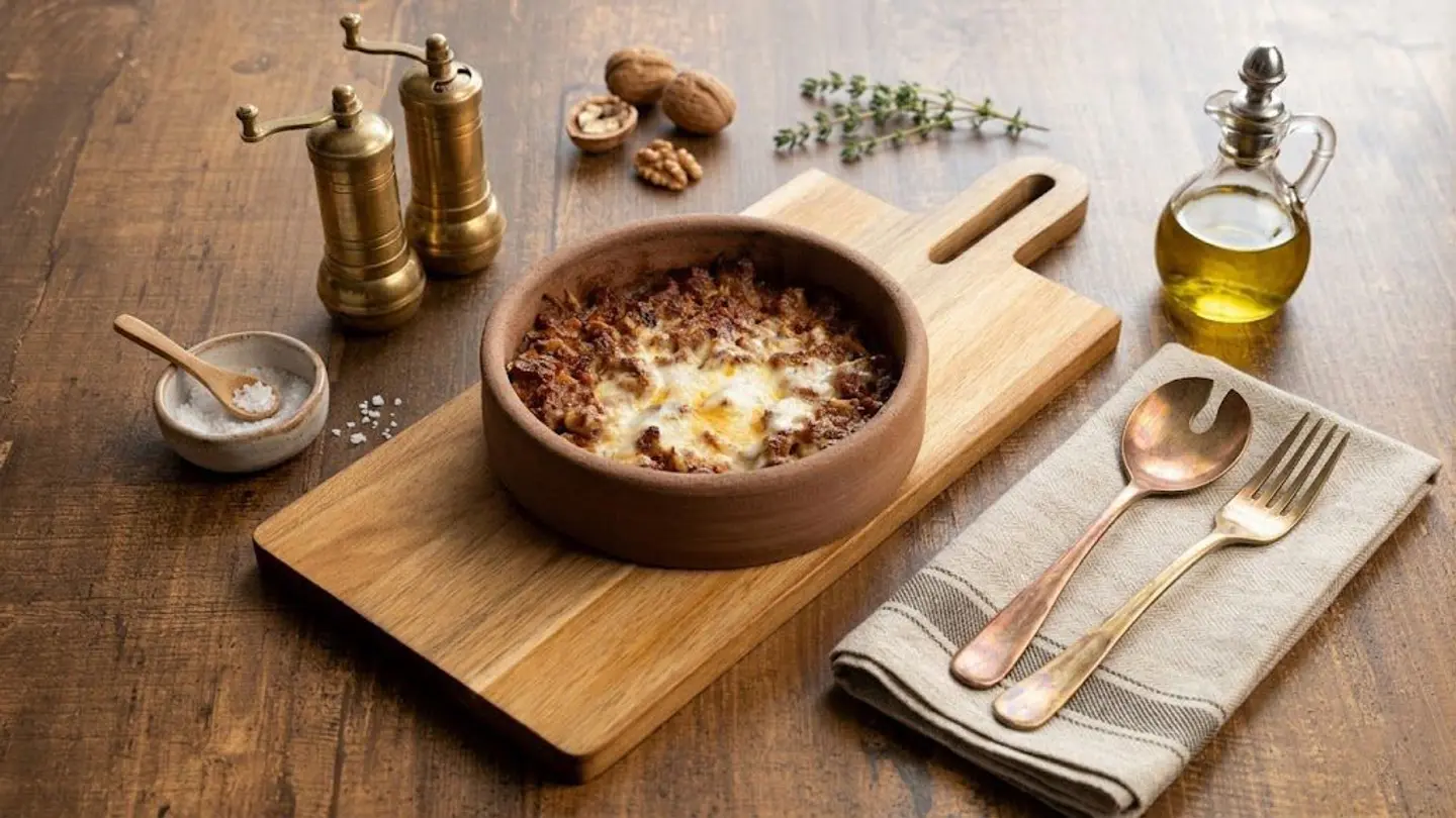 طاجن لحم مع الجبنة