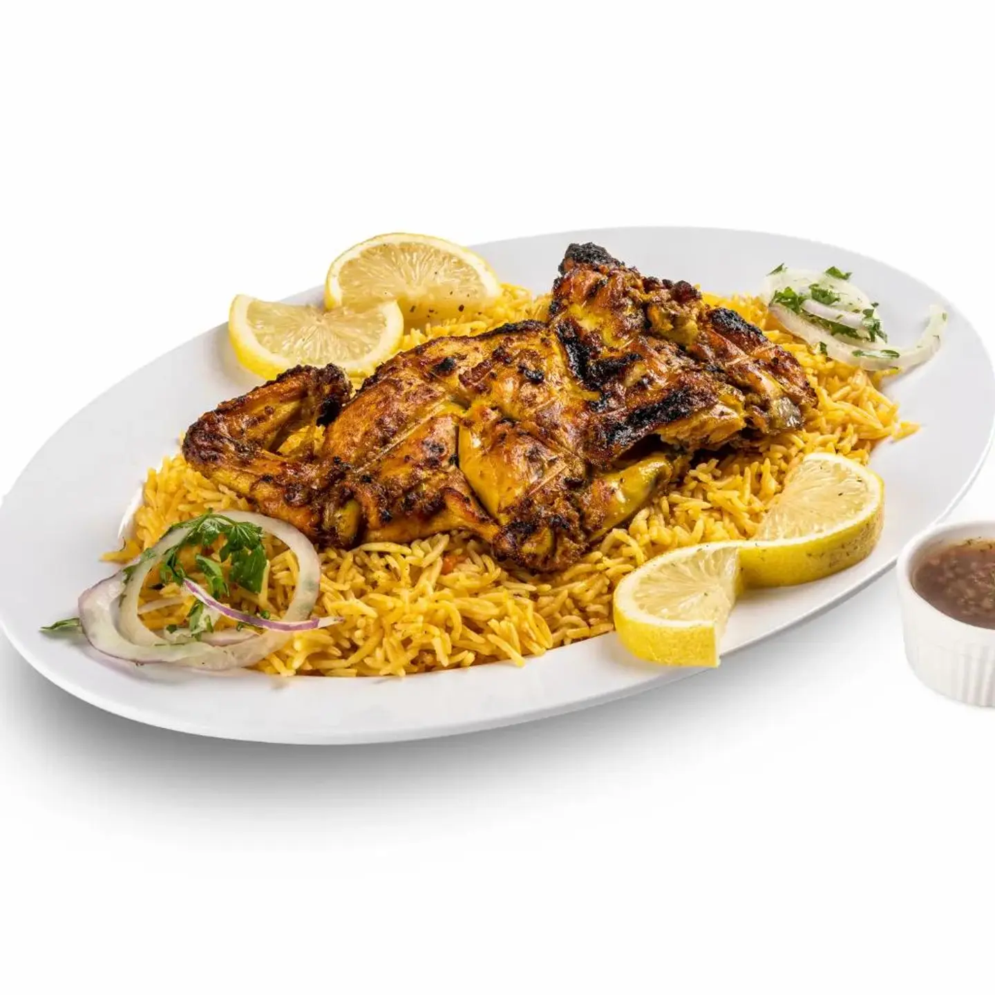 Charcoal Grilled Chicken With Rice
