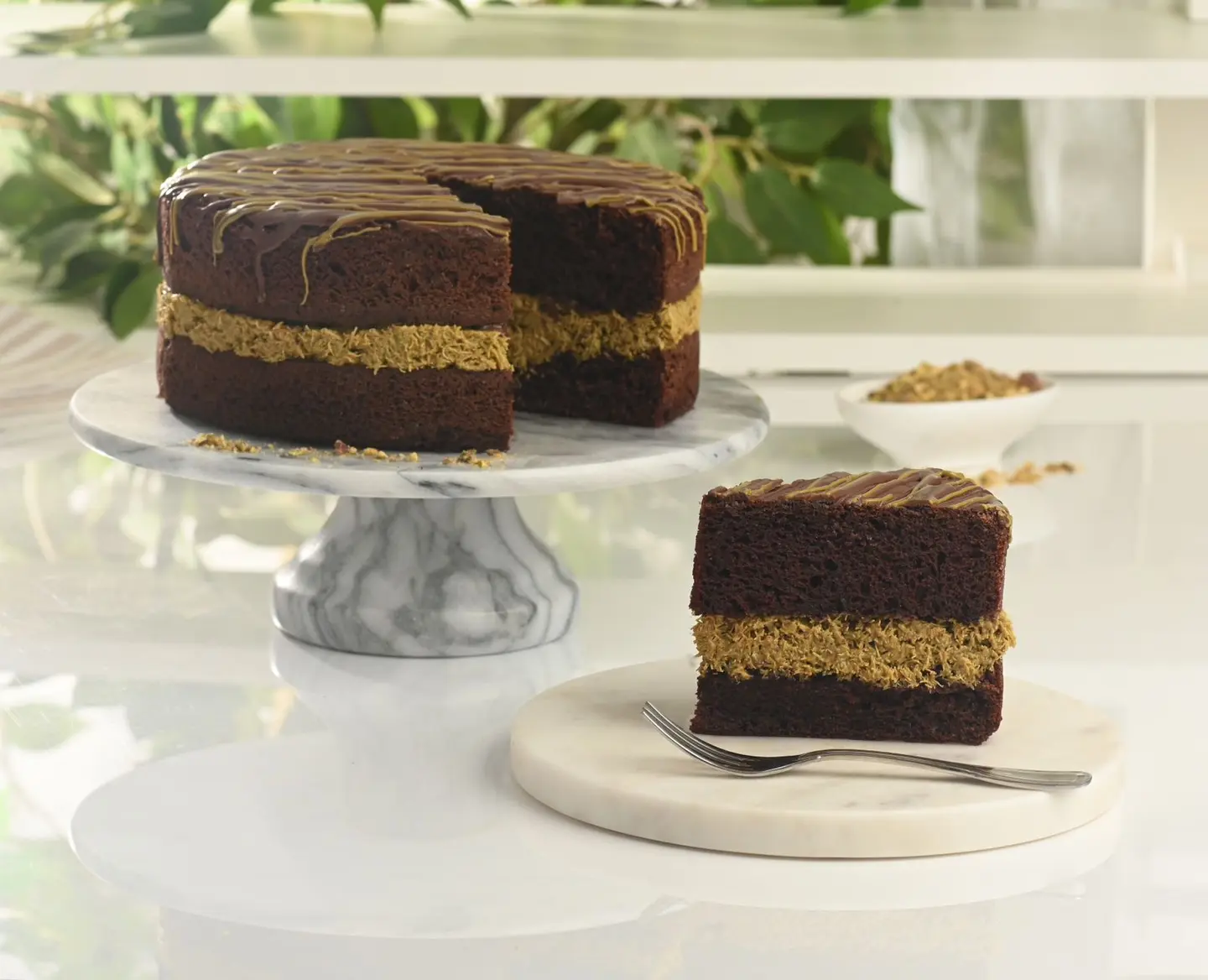 Chocolate Cake With Pistachio And Kunafa