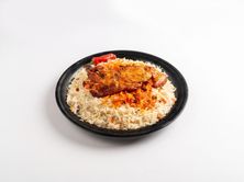 دجاج على فحم مع رز احمر - نص حبة دجاج