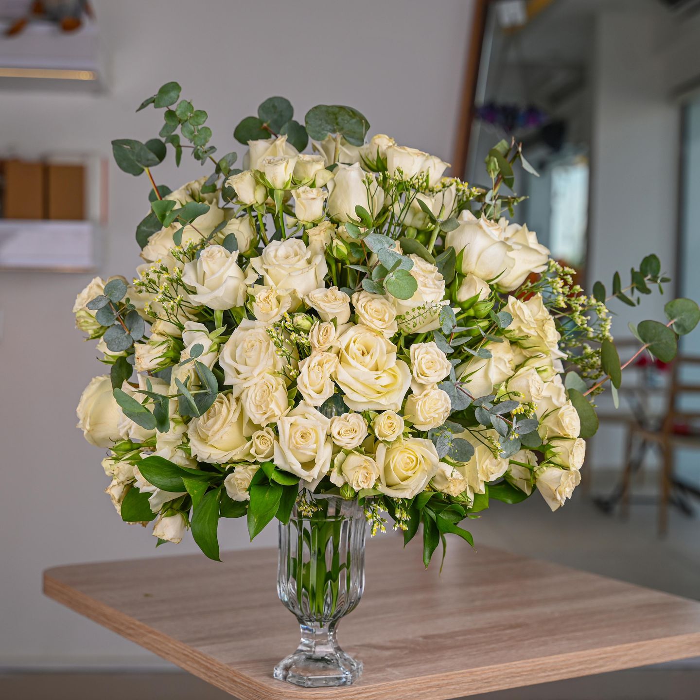 Given White Garden Vase