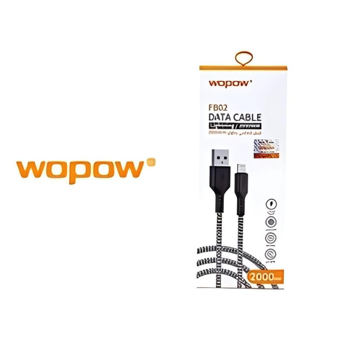 Wobo Fabric Charger Cable Usb Lightning 2m