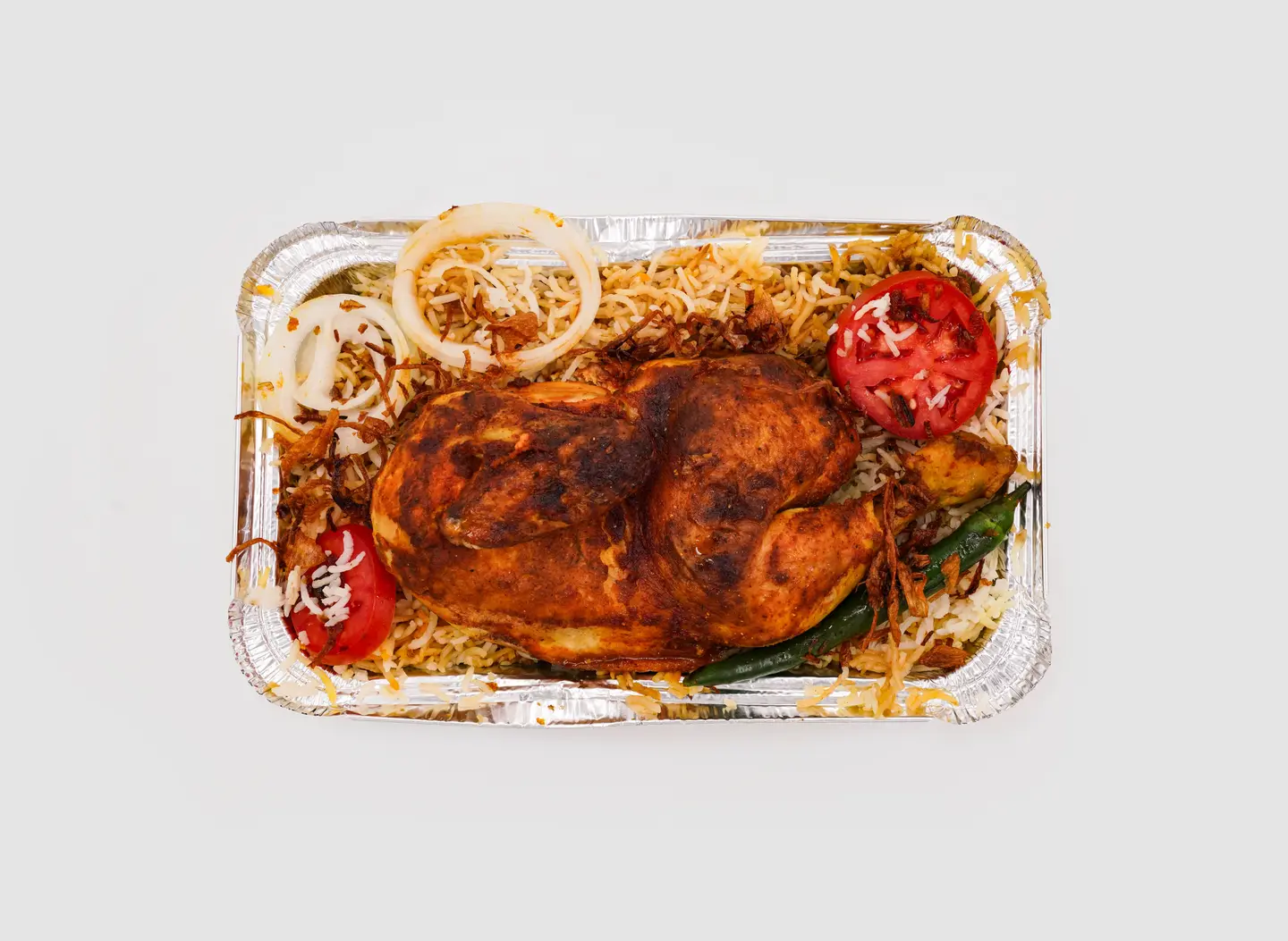 نص دجاج مع الرز فرن