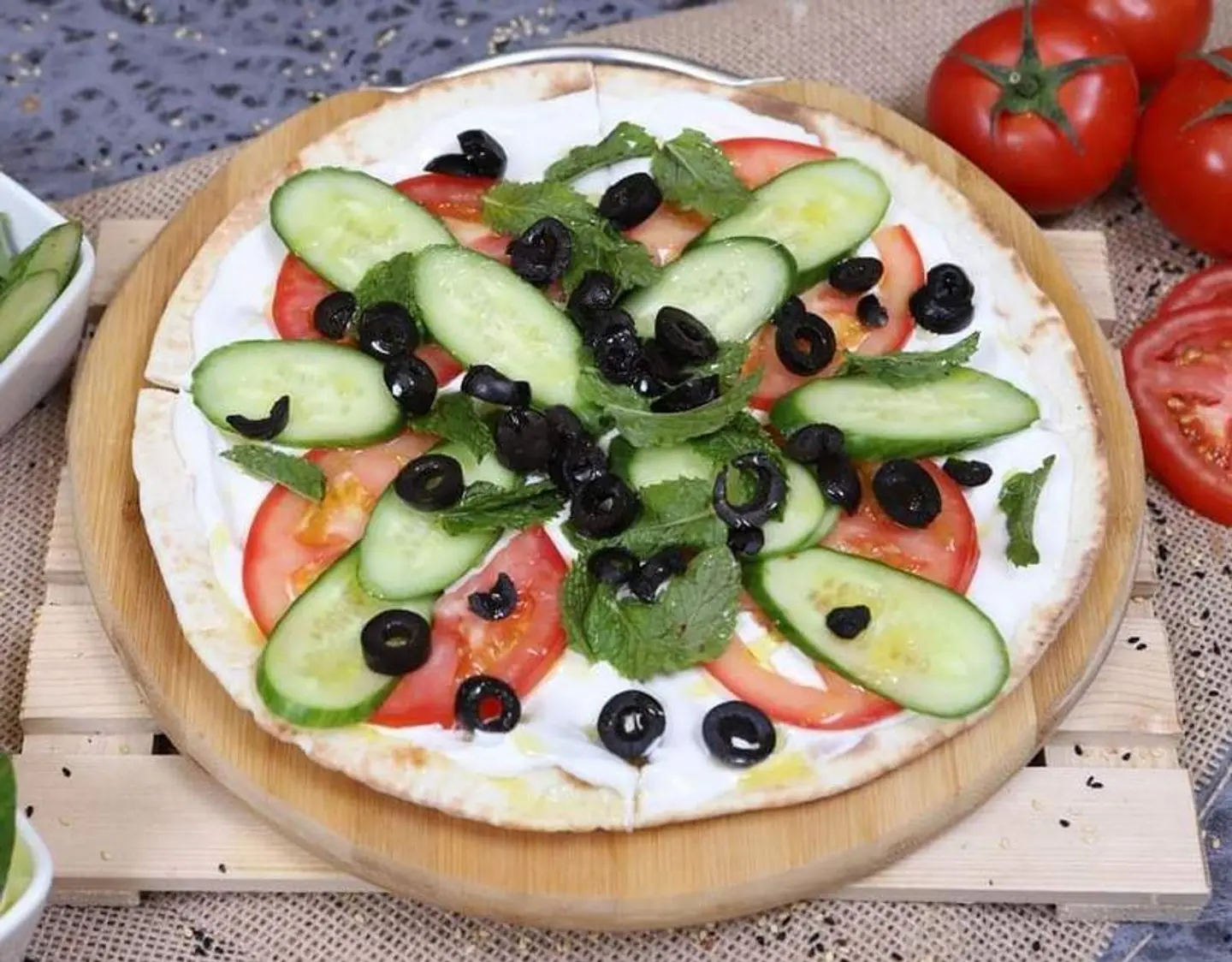 فطيرة لبنة مع خضار