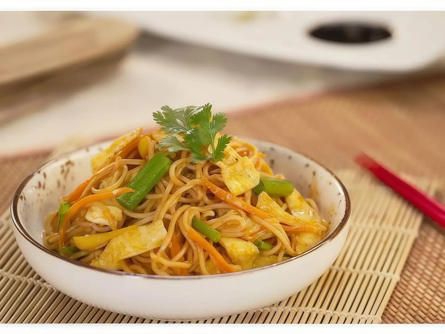 نودلز بالبيض شيتزوان