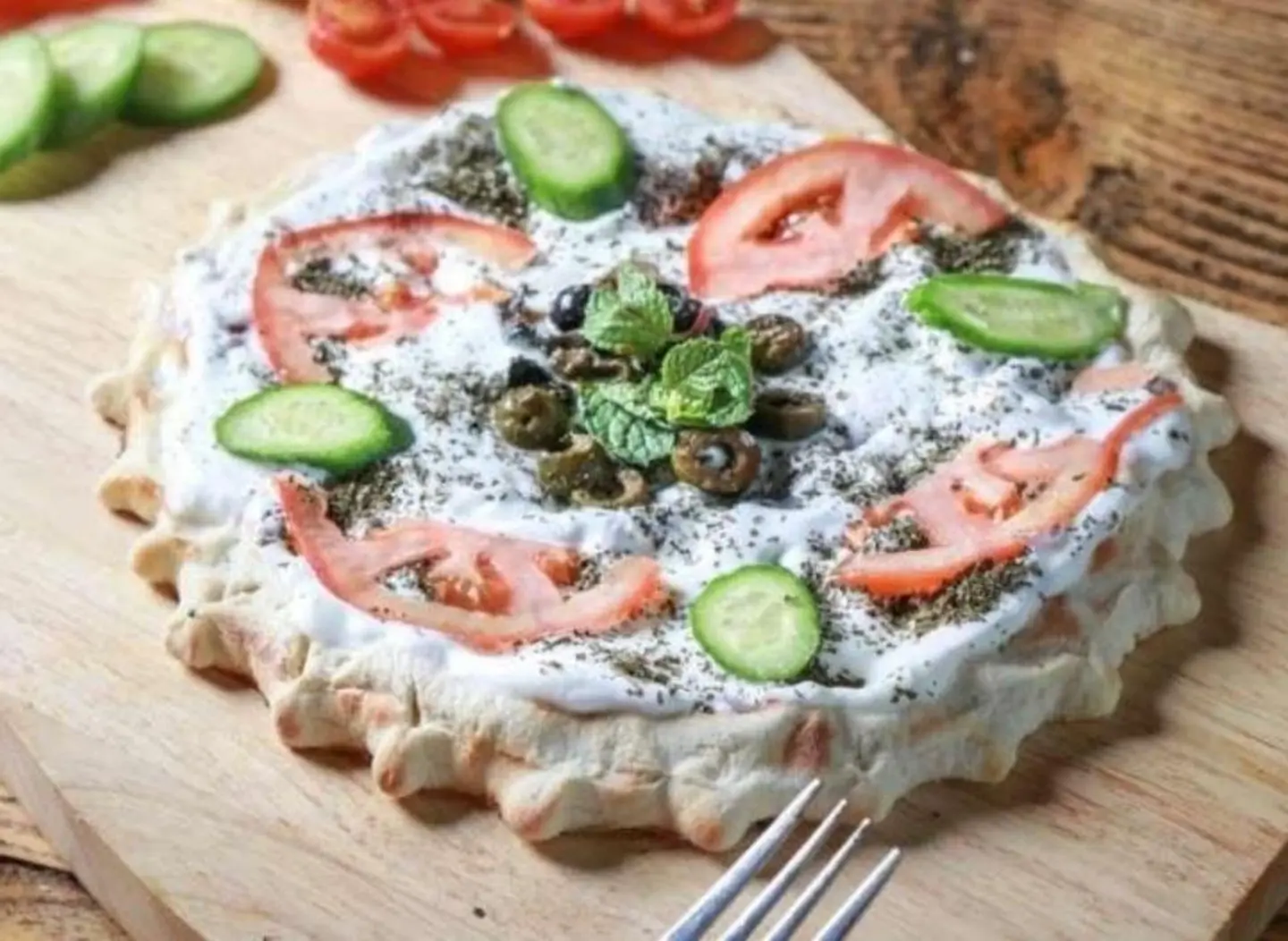 Labneh And Vegetable Manakish