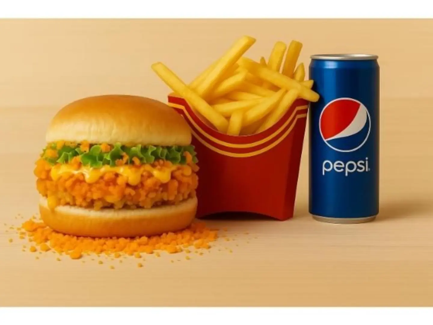 وجبة برجر كرسبي تشكين سنجل شيتوس