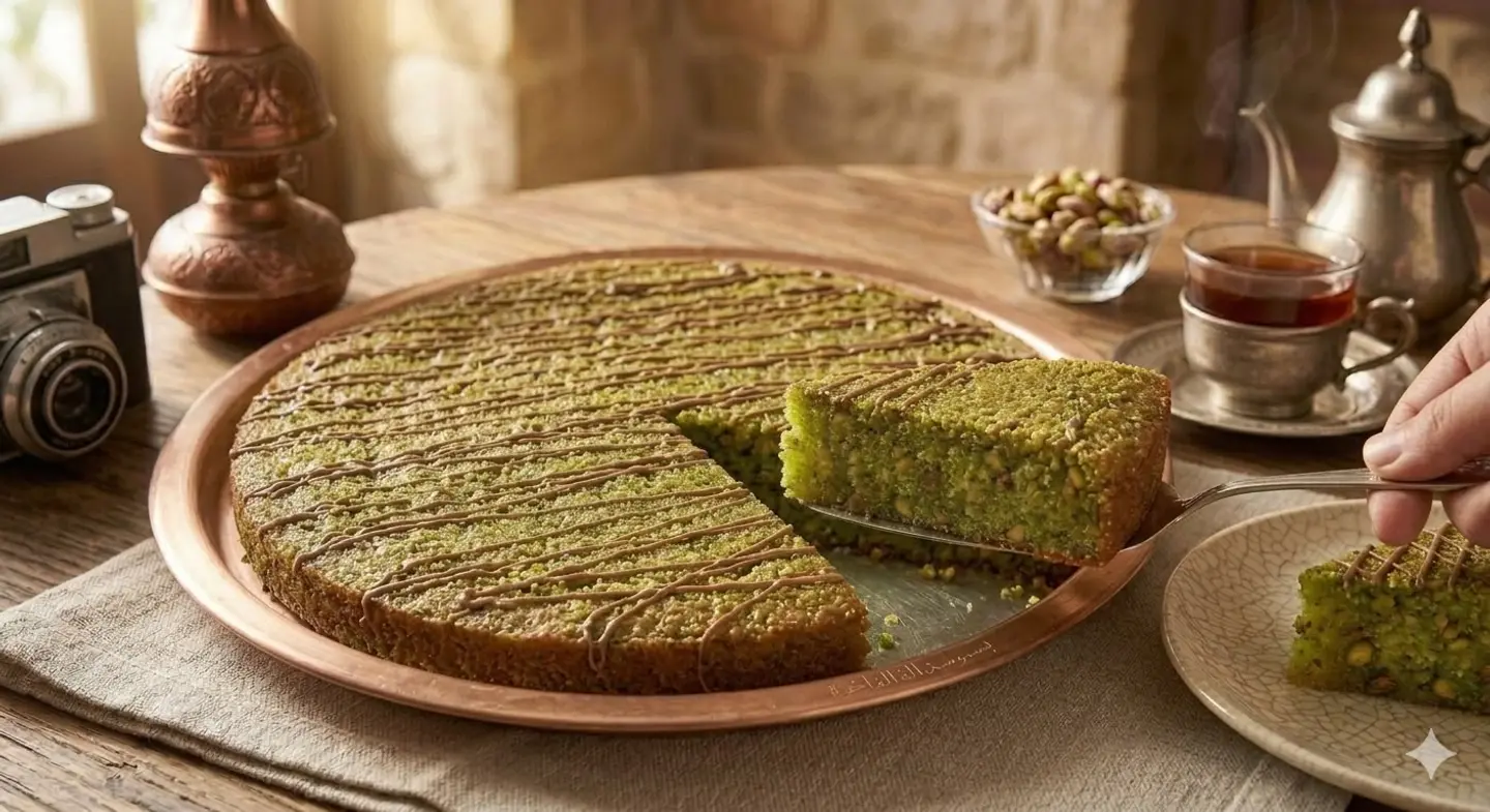 Pistachio Basbousa