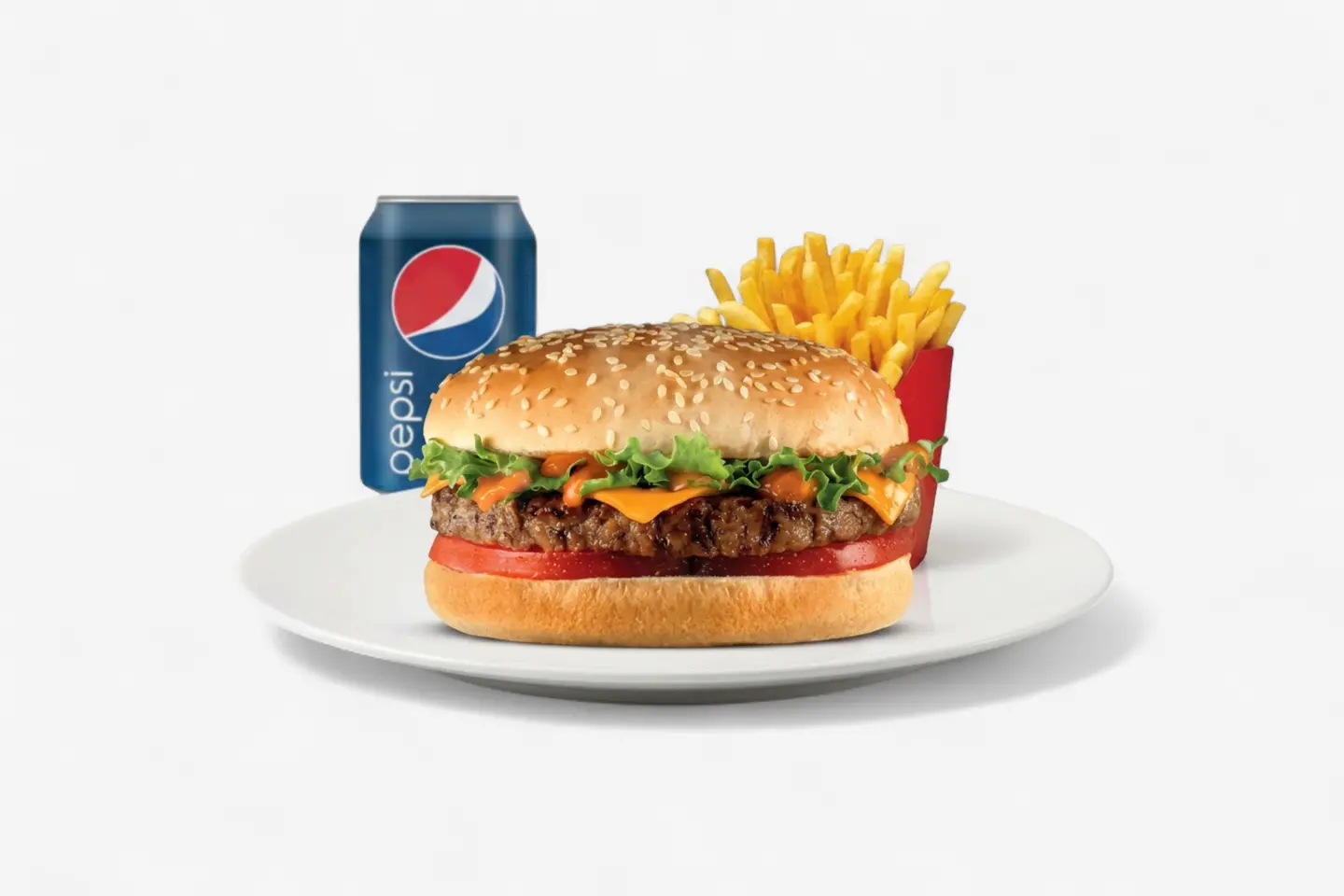 Grilled Beef Burger Meal